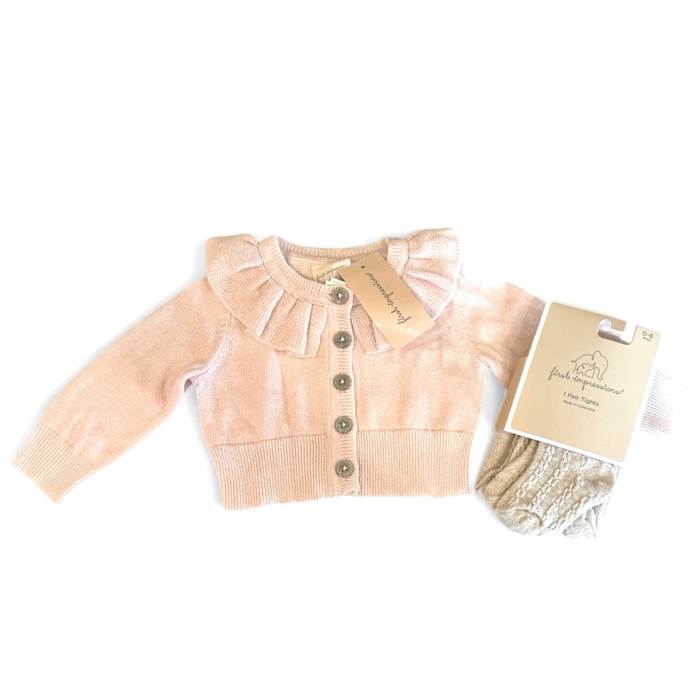 NWT First impressions sweater and tights size 0-3 months